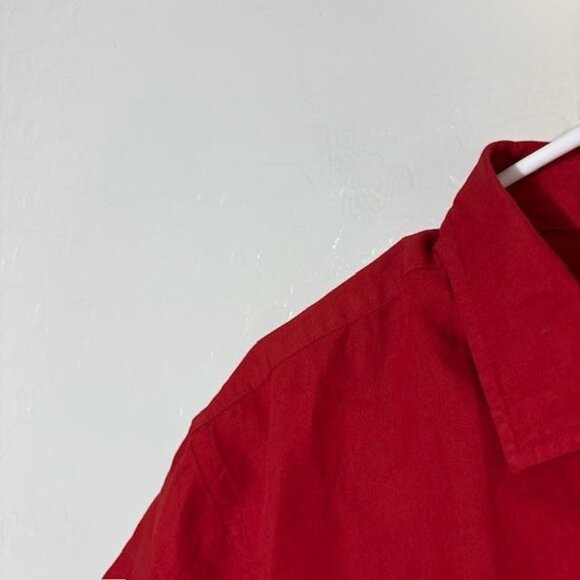 UNTUCKit Shirt Mens Large Red Briscoe Short Sleeve Garment Dyed Regular Fit - Picture 2 of 7